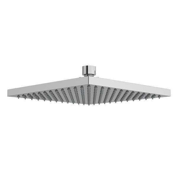 Square chrome shower head with multiple nozzles