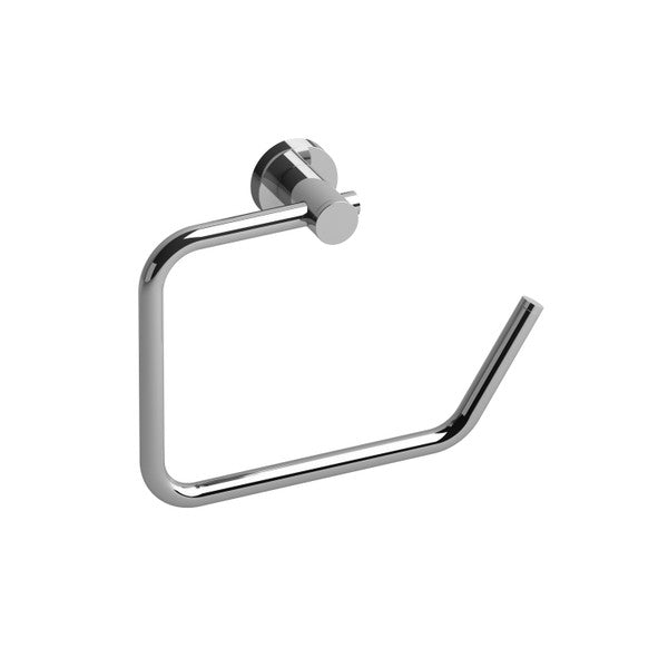 Chrome toilet paper holder mounted on a wall