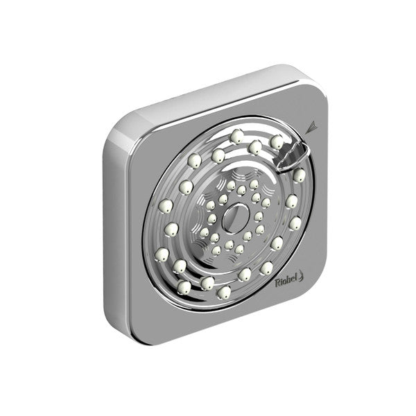 Square LED ceiling light with a circular design and multiple light bulbs.