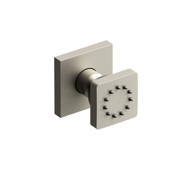 Square-shaped door knob with a textured surface