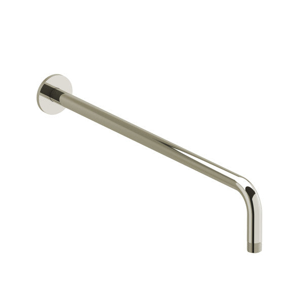 Brushed metal grab bar mounted on a wall.