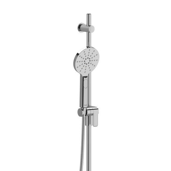 Chrome handheld shower head with adjustable holder