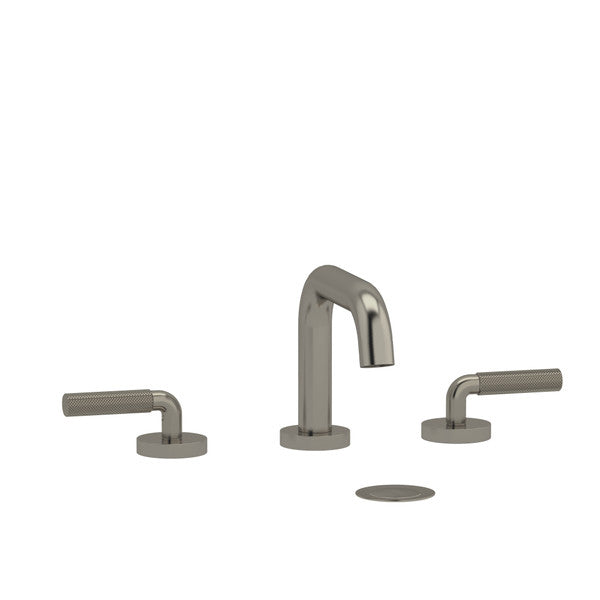 Modern three-piece bathroom faucet set with a sleek design