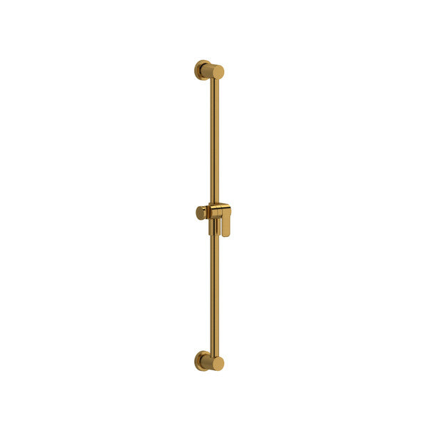 Gold shower slide bar on a white background