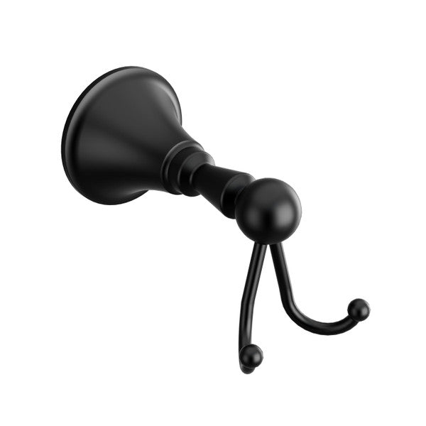 Black wall-mounted coat hook