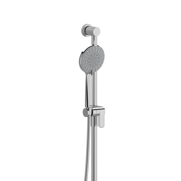 Modern chrome handheld shower head and holder