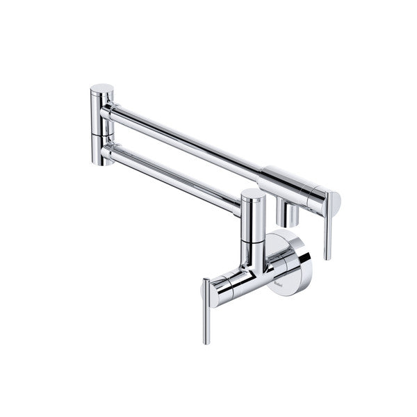 Wall-mounted chrome pot filler faucet