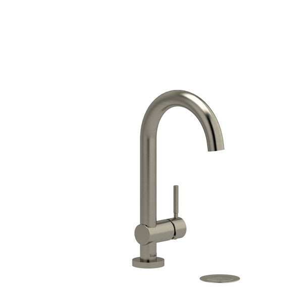 Modern kitchen faucet in metallic finish