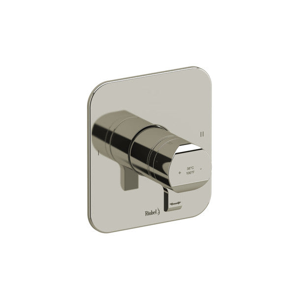 Modern wall-mounted faucet with a sleek metallic finish.