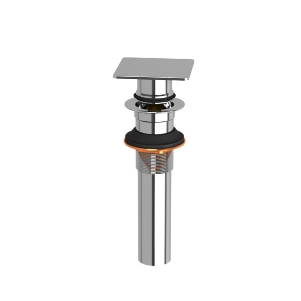 Chrome sink drain assembly with a square top