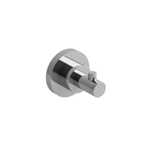 Chrome bathroom hook mounted on a wall