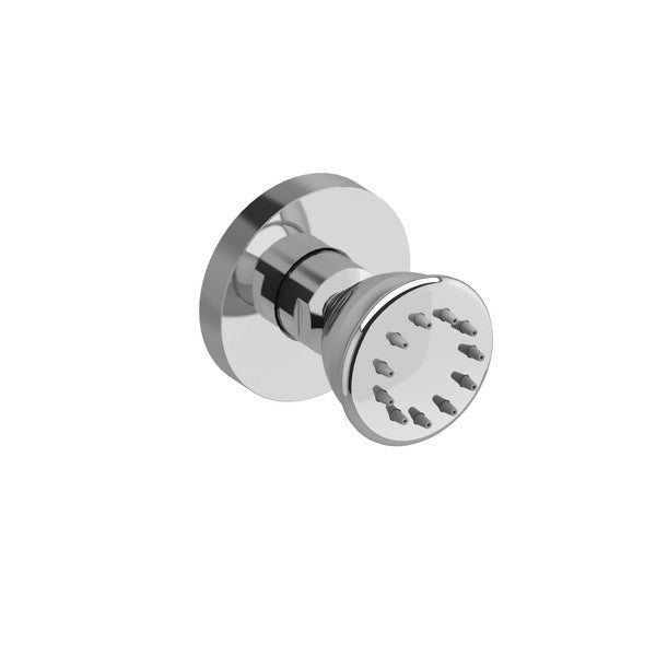 Chrome showerhead with a circular nozzle design