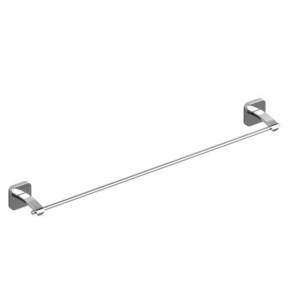 Chrome towel bar attached to wall brackets