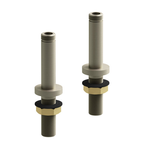 Two industrial connectors with threaded sections and rubber gaskets