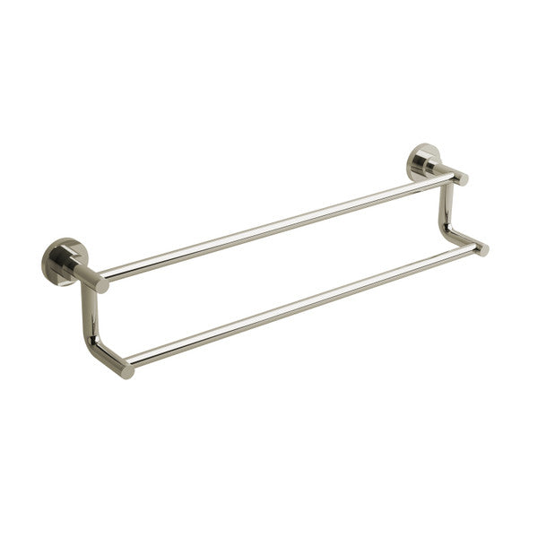 Double towel rack mounted on wall