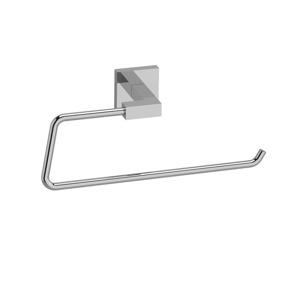 Chrome towel holder mounted on a wall