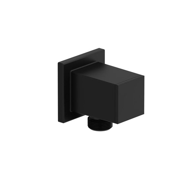 Black square-shaped wall-mounted shower arm bracket