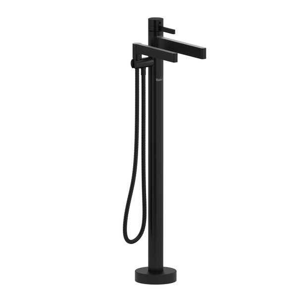 Modern black freestanding bathtub faucet with hand shower