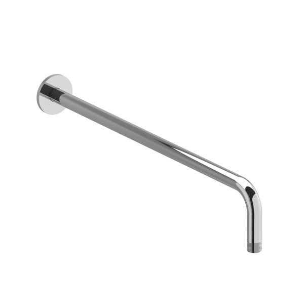 Wall-mounted chrome shower arm