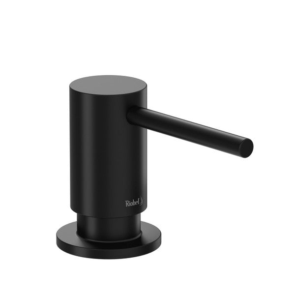 Black modern soap dispenser with a sleek design