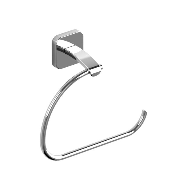 Chrome toilet paper holder mounted on a wall