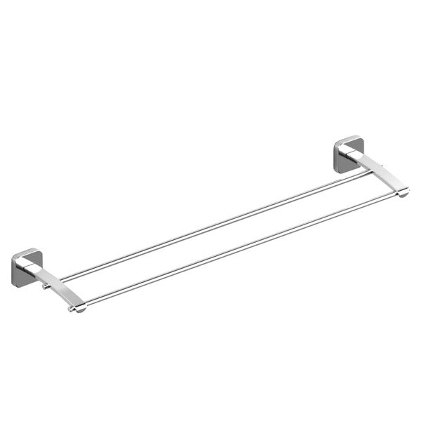 Double towel bar in chrome finish