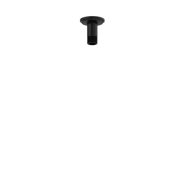 Black ceiling-mounted shower arm