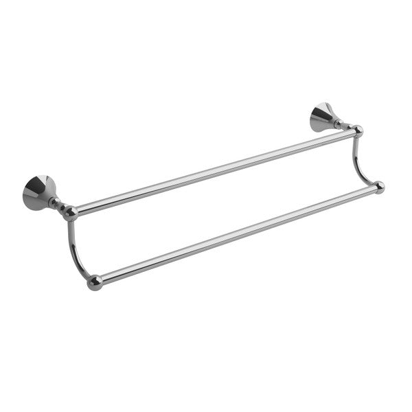 Double towel bar in chrome finish