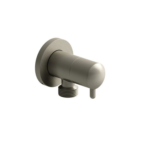 Wall-mounted brushed metal faucet
