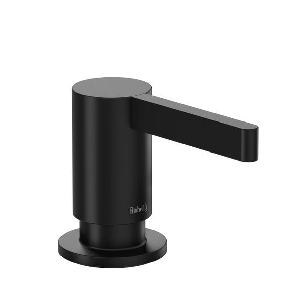 Modern black soap dispenser with a sleek design