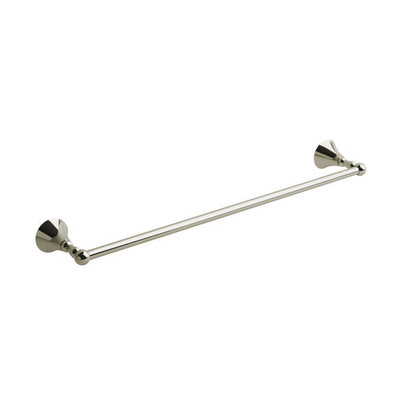 Metal towel bar mounted on wall.