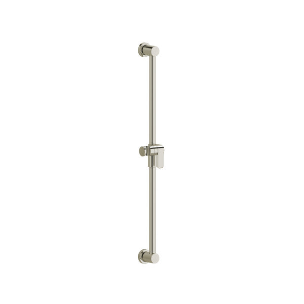 Vertical metal grab bar for bathroom use