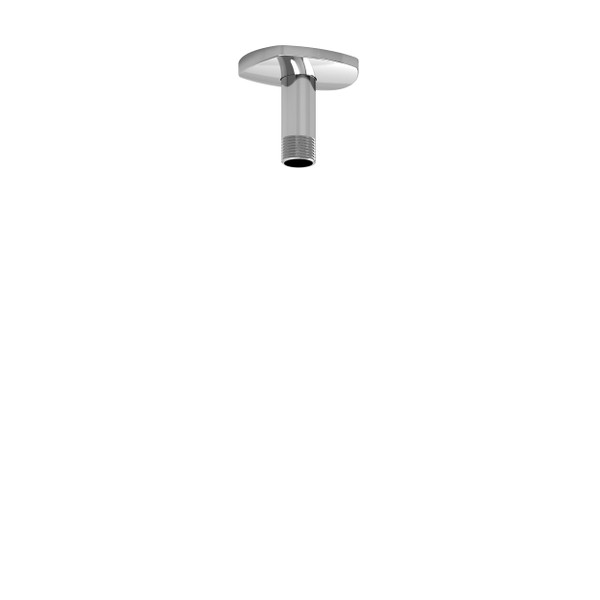 Shiny chrome ceiling-mounted shower head