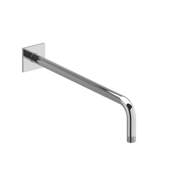 Modern chrome faucet with a curved spout.