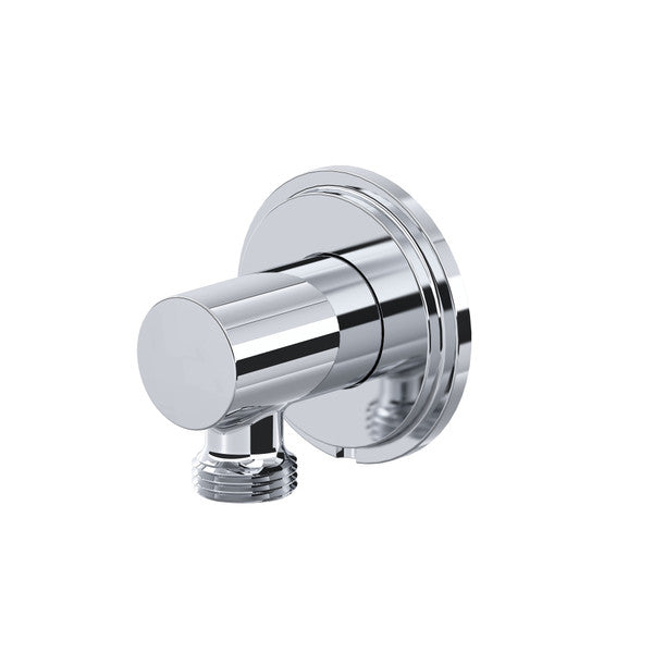 Chrome wall-mounted shower arm connector
