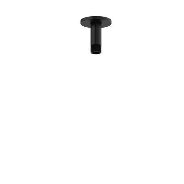 Black ceiling-mounted pipe fitting