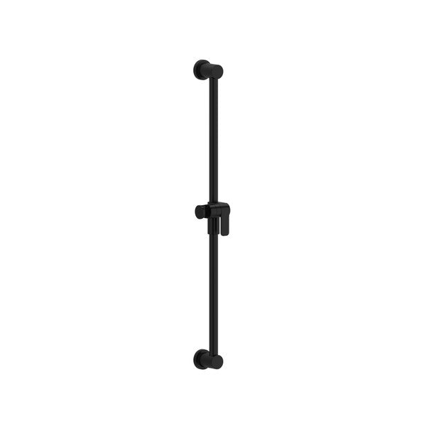 Black adjustable shower rail