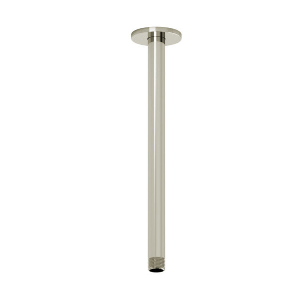 A vertical metal pole with a round ceiling mount.