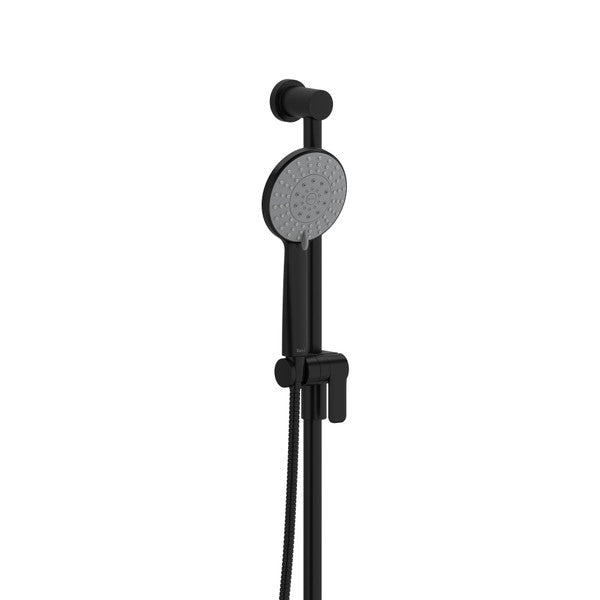 Black handheld showerhead with a simple design
