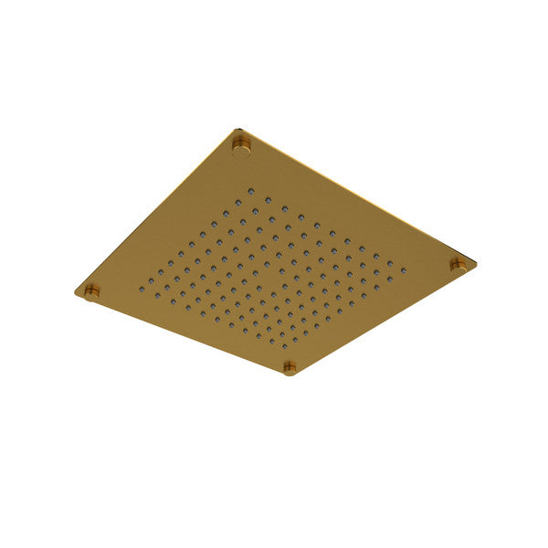 Square golden showerhead with multiple water holes