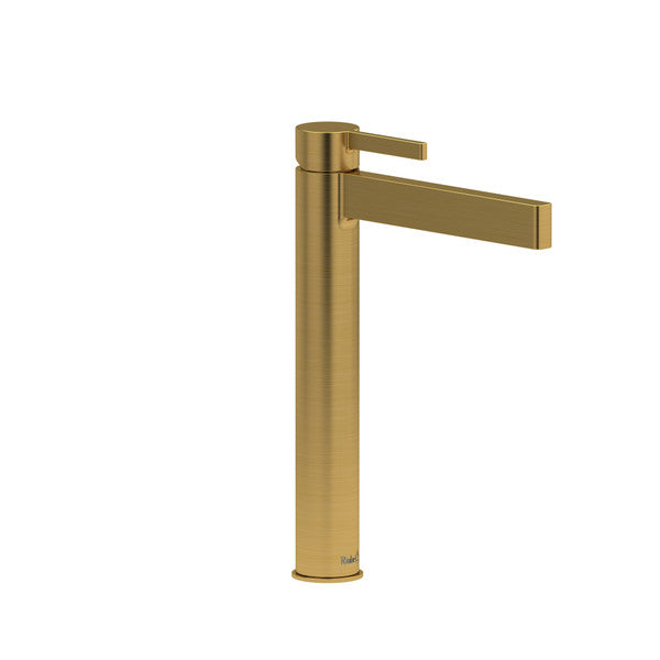 Modern gold bathroom faucet with a sleek design