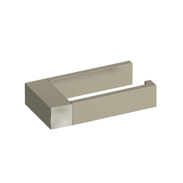 Modern brushed metal towel holder with a rectangular design