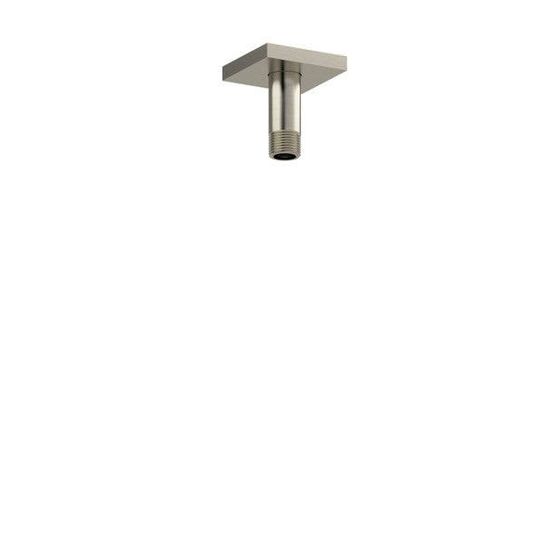 Modern ceiling-mounted metal shower arm.