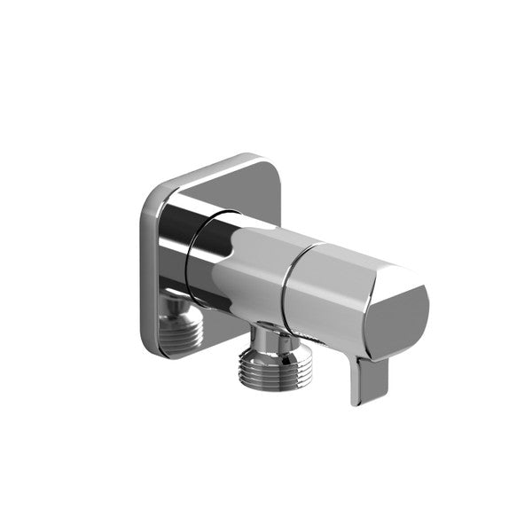 Chrome faucet with a modern design