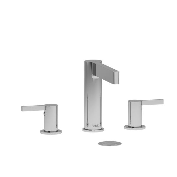 Modern chrome bathroom faucet set with two handles