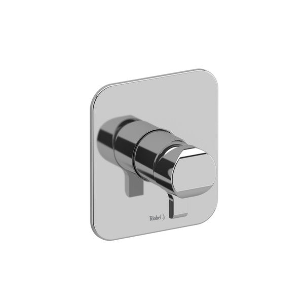 Chrome shower valve with a square plate