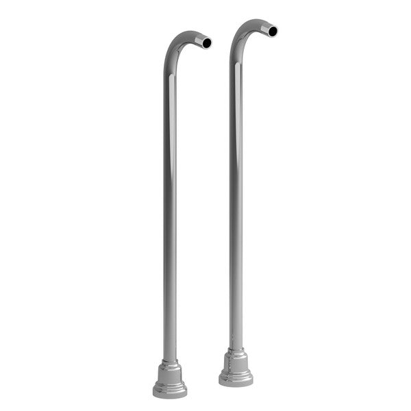 Two chrome faucet supply lines