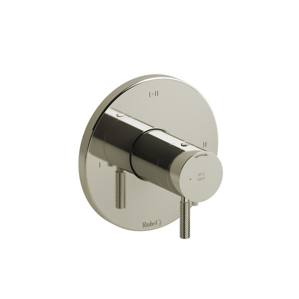 Modern round shower valve in polished chrome finish