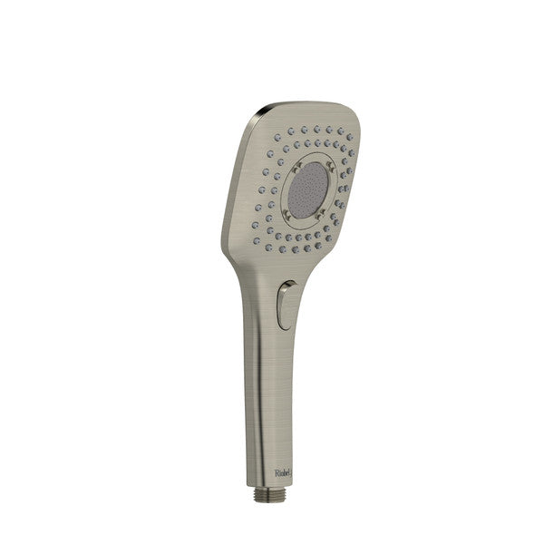A modern showerhead with a sleek design.