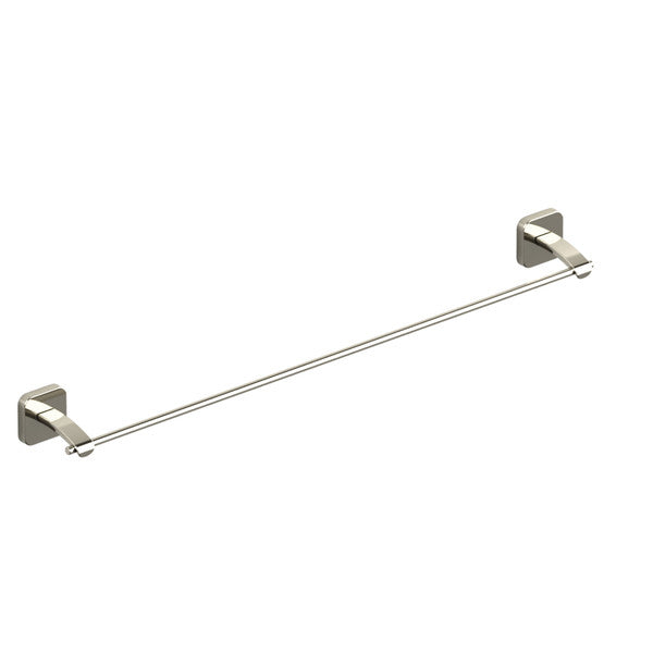 Brushed metal towel bar with wall mounts